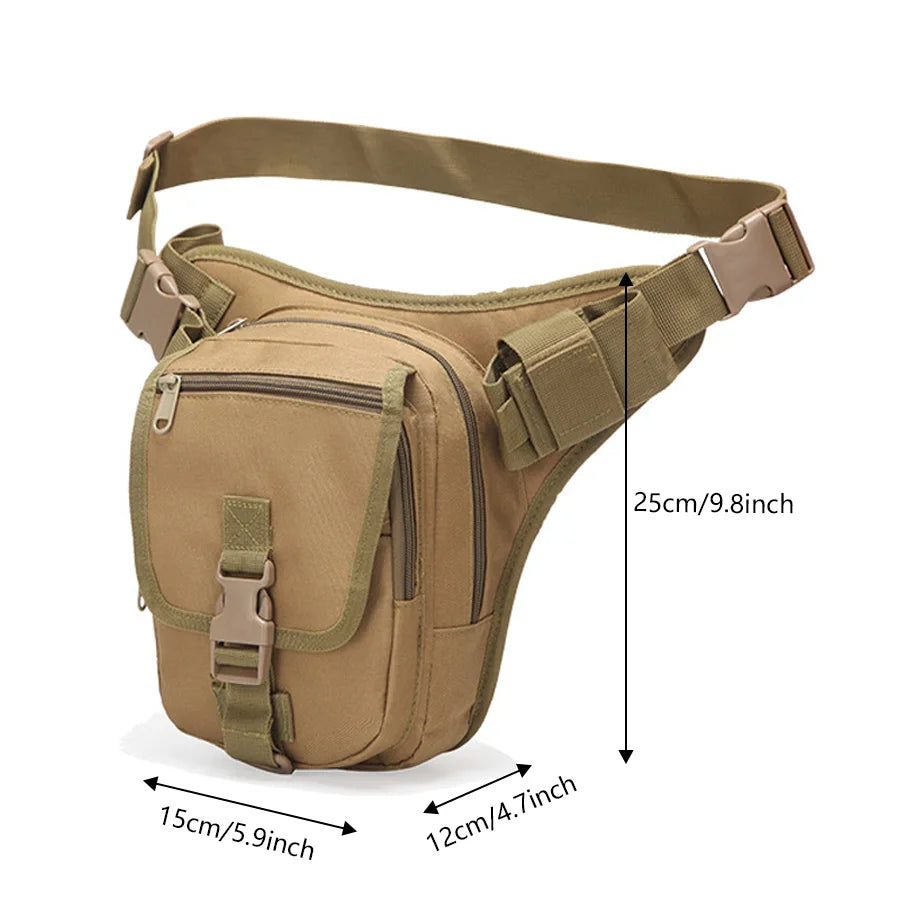 New Outdoor Camouflage Training Leg Bag Camping Small Waist Bag Mountaineering Cycling Multi functional Waterproof Waist Bag
