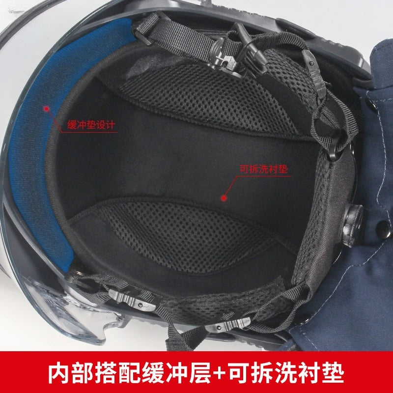 Type A Anti-riot Helmet Tactical Helmet Face Shield Helmet Anti-cut Flame Retardant Leather Neck Guard Neck Safety Protection