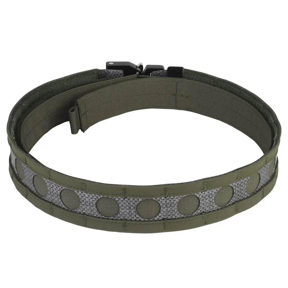 Bison Belt 2 Layer Lightweight Low Profile MOLLE Waist Belt with Alloy Quick Release Buckle Ferro Style for Hunting Outdoor