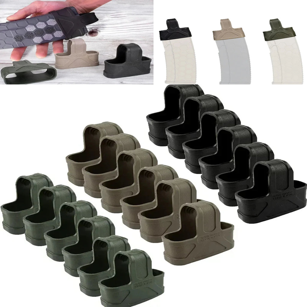 1-12X Outdoor Tactical AK 5.56 Rubber Cage Loop Pull Magazine Rubber Glove Sleeve Cover For M4 M14 M16 Fast Mag Protective Case
