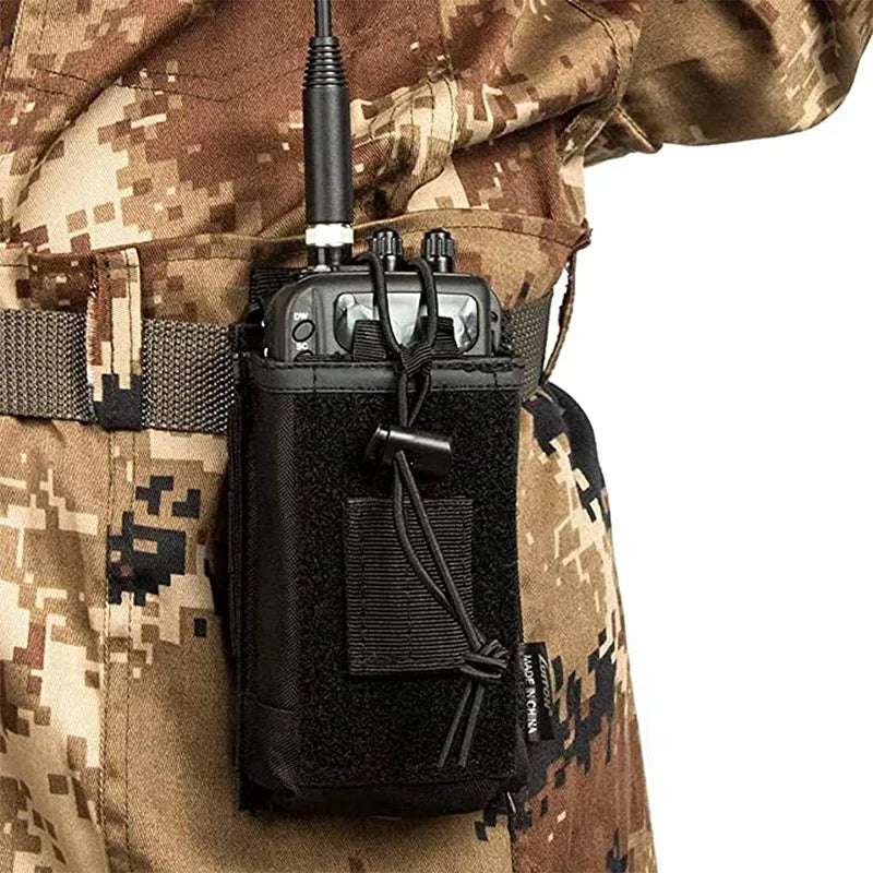 Radio Holster Walkie Talkie Pouch for BaoFeng UV-5R, Adjustable Nylon Belt Clip Holder for Outdoor Camping Hiking Work Equipment