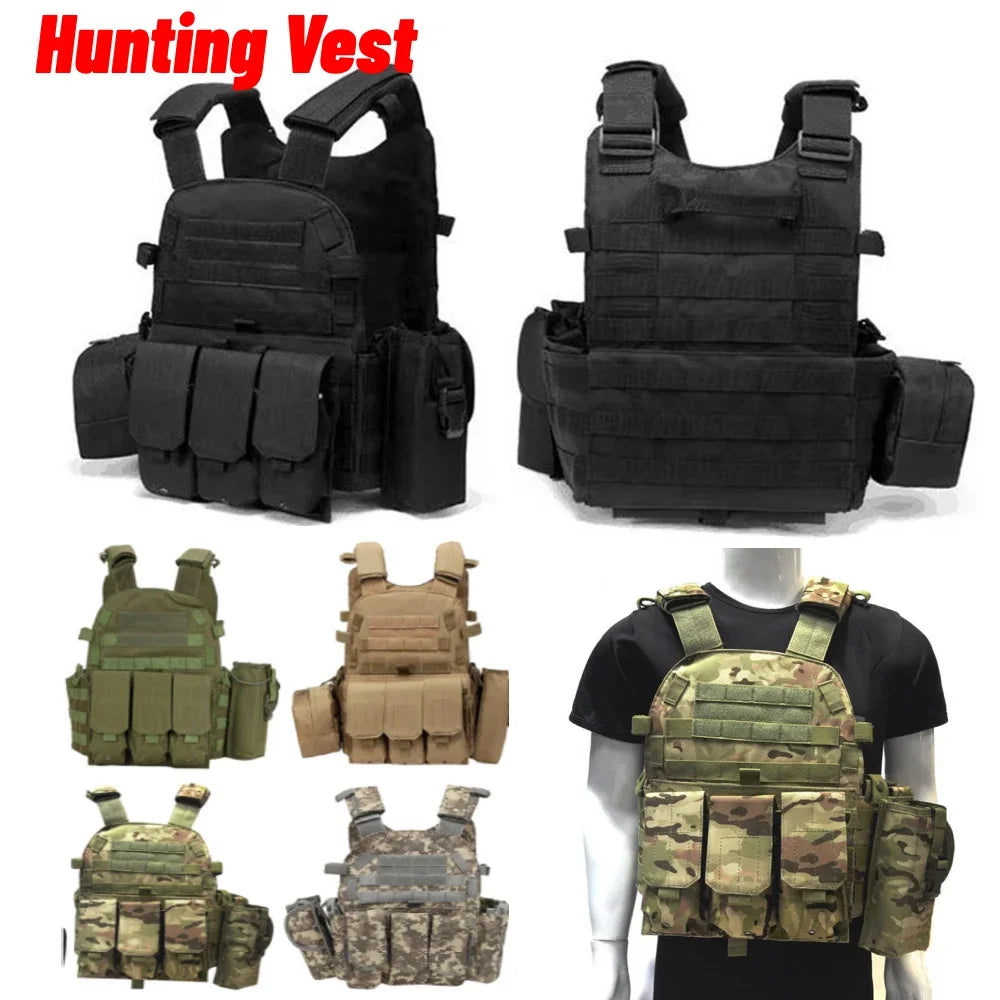 Nylon Tactical Vest Body Armor Hunting Carrier Airsoft Accessories Men Combat  Camo Military Army Vest Outdoor CS Hunting