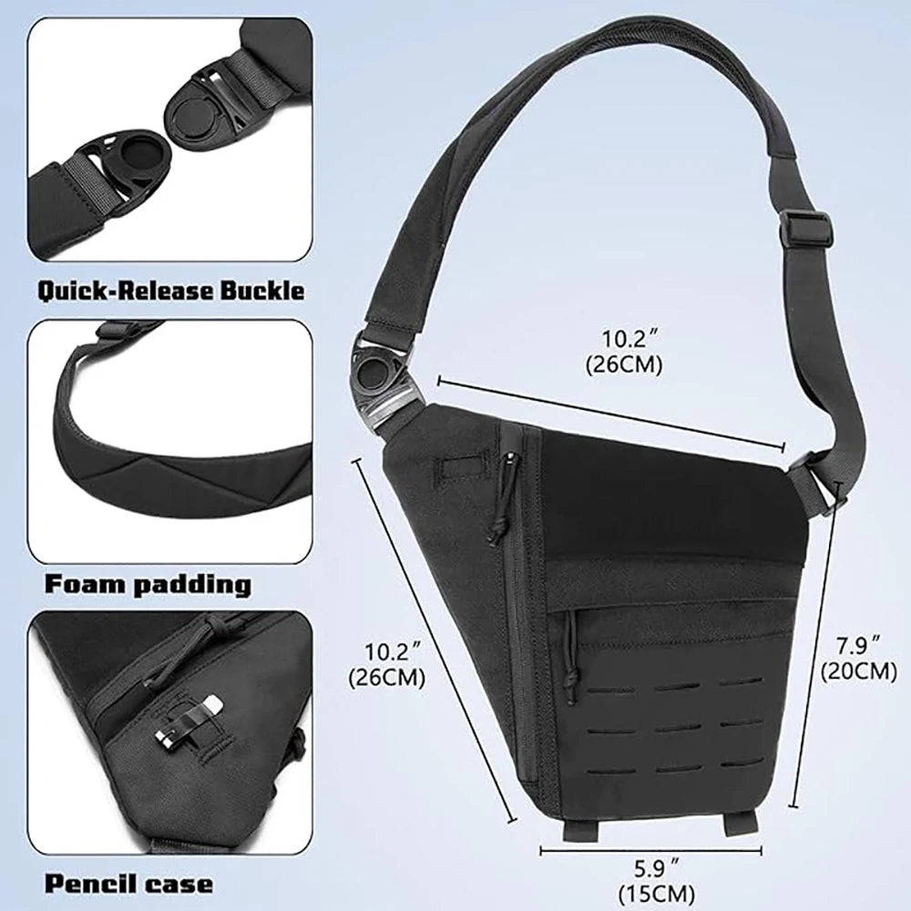 New Outdoor Crossbody Sling Bag Anti Thief Conceal Carry Handgun Bag Underarm Pocket Men Hidden Molle Combat Chest Shoulder Bags