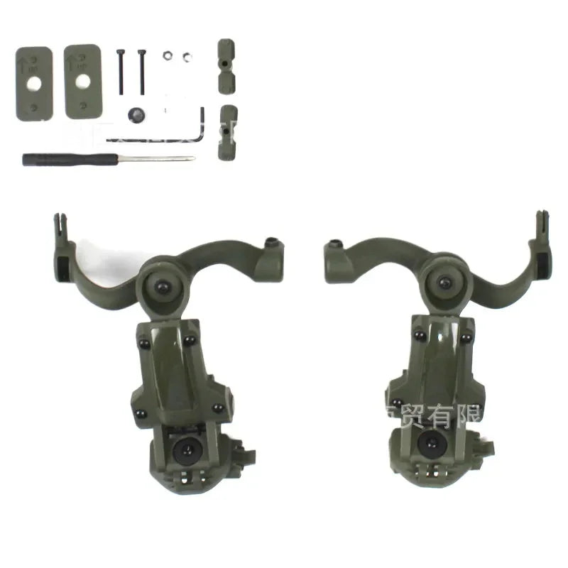 Tactical Helmet Mount for Noise Reduction Earphones Compatible with C Series Pickup FAST Rail System Multi-Angle Adjustable