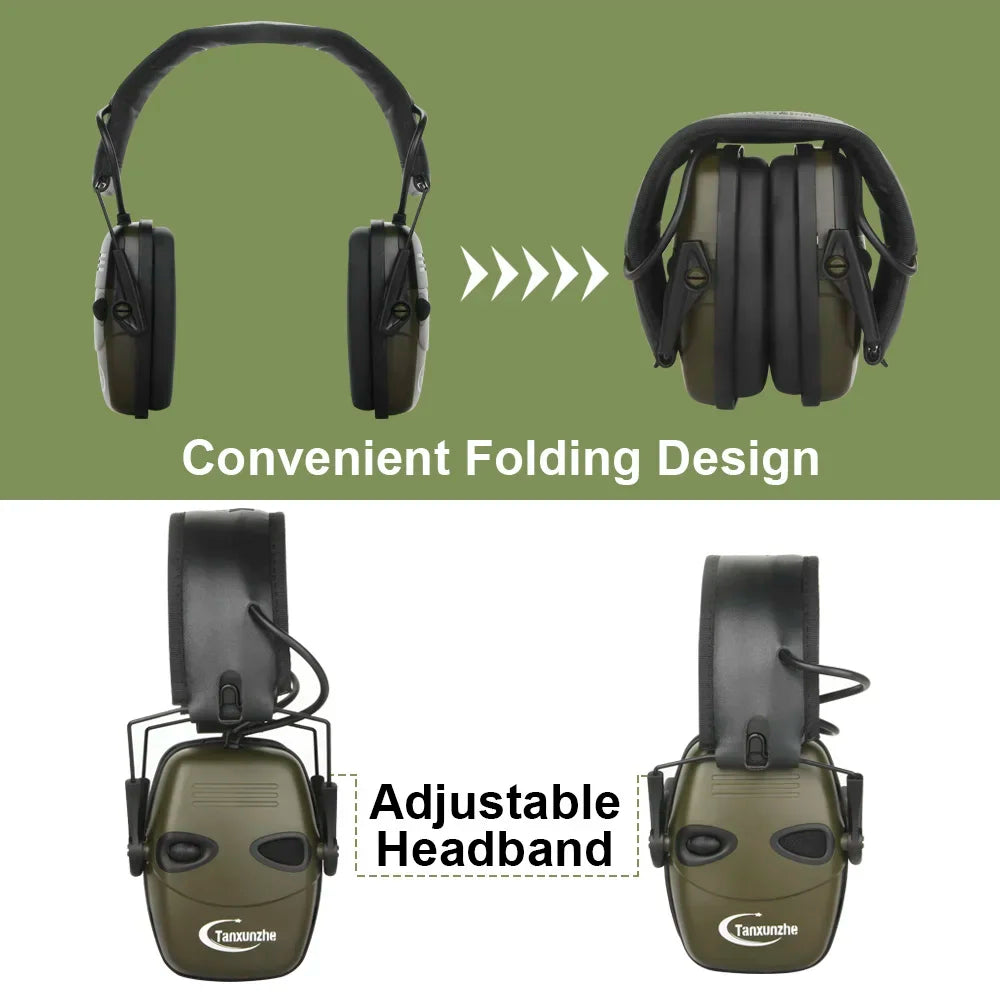Hearing Protection Tactical Electronic Shooting Earmuffs Case Foldable Anti-noise Sound Amplification Headset Headphone