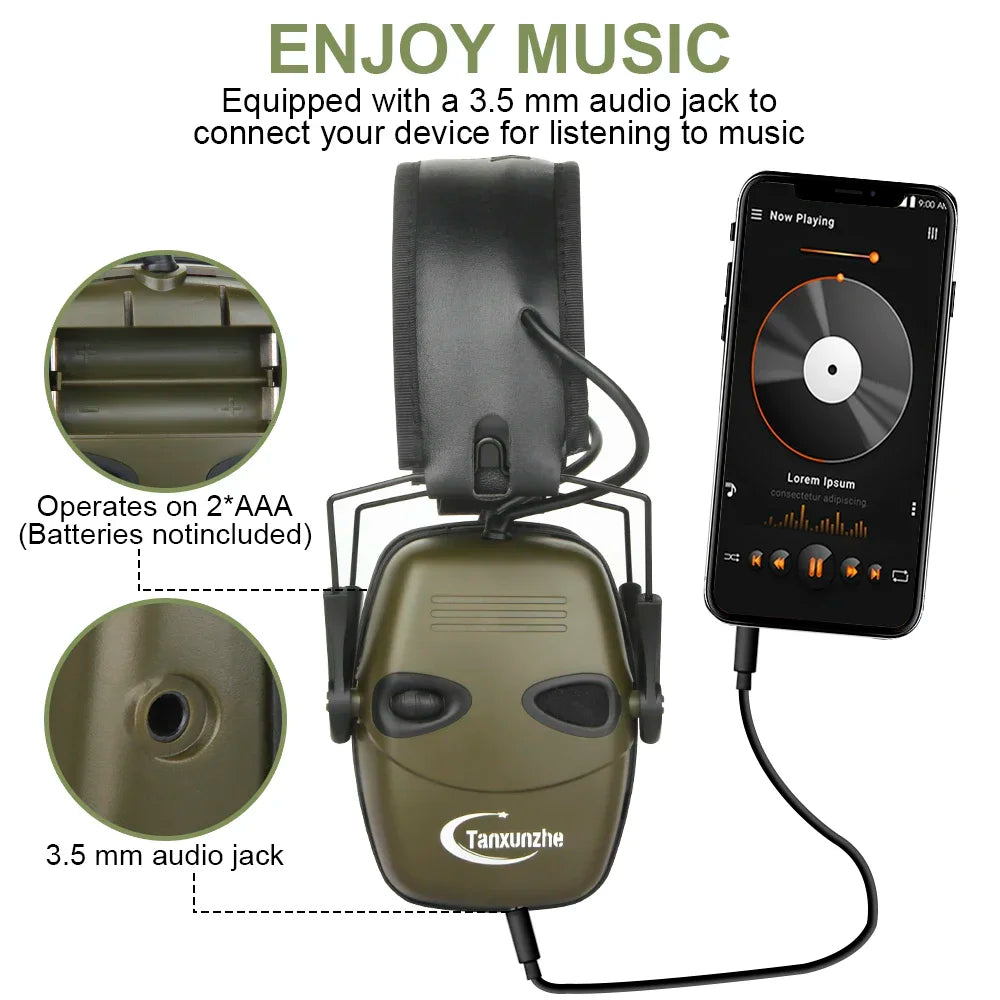 Hearing Protection Tactical Electronic Shooting Earmuffs Case Foldable Anti-noise Sound Amplification Headset Headphone