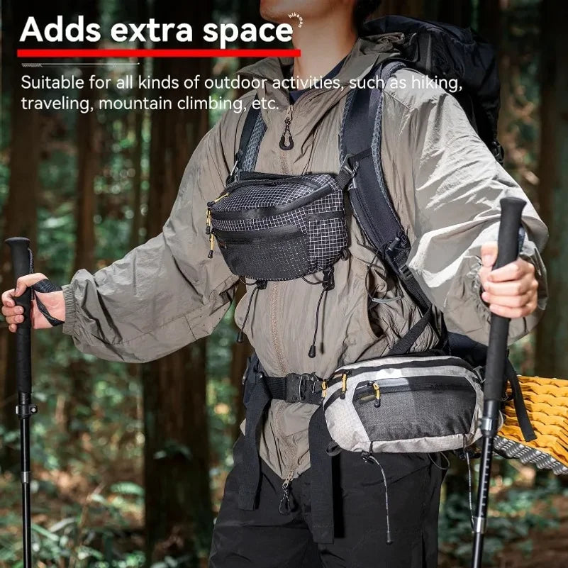 Outdoor Hiking Tactical Chest Bag Large Capacity Waterproof Nylon Crossbody Bag Sports Backpack Waist Pack Men Women