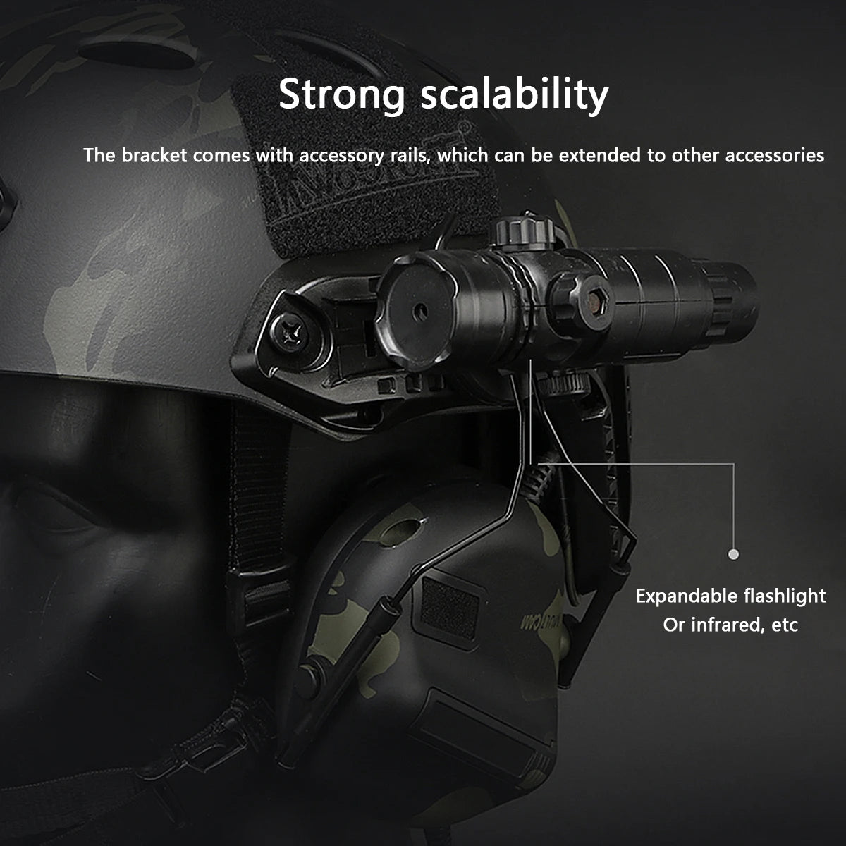 Tactical Gen5 Helmet Headset Foldable No-Pickup Version Shooting Noise-Cancelling Headphones Hunting PTT Fast Helmet Adapter