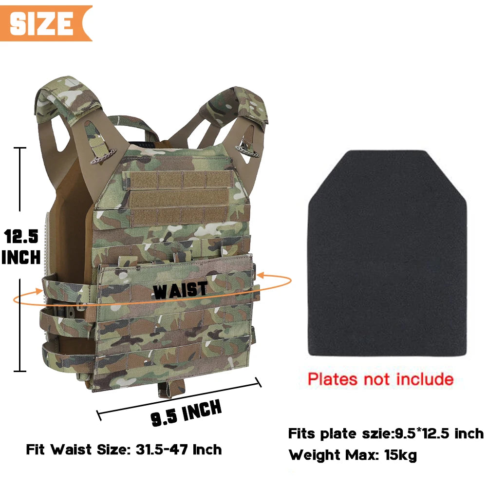KRYDEX 500D Tactical Vest JPC 2 Plate Carrier MOLLE Front Flap Armor Combat Paintball Hunting CS Men Vest Camo MC