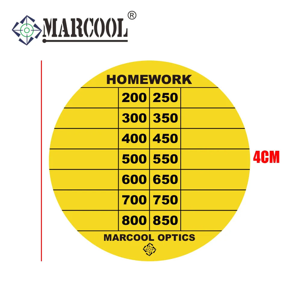 MARCOOL 10Pcs/20Pcs Turret Stickers Scope DOPE Sticker Recording Drop Yellow Hunting Optics Accessoires