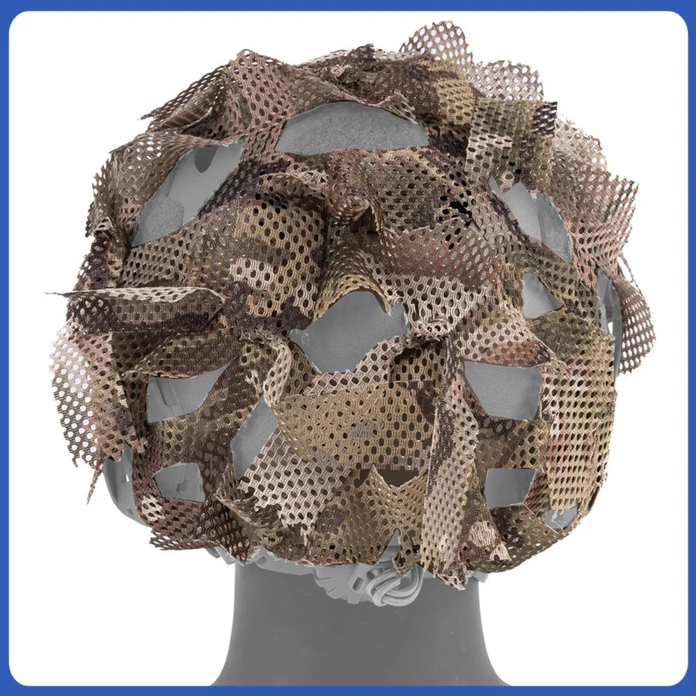 Lightweight Camo Helmet Cover Irregular Leaves Shape & Versatile Camouflage Net Cloth for Outdoor Photography Hunting