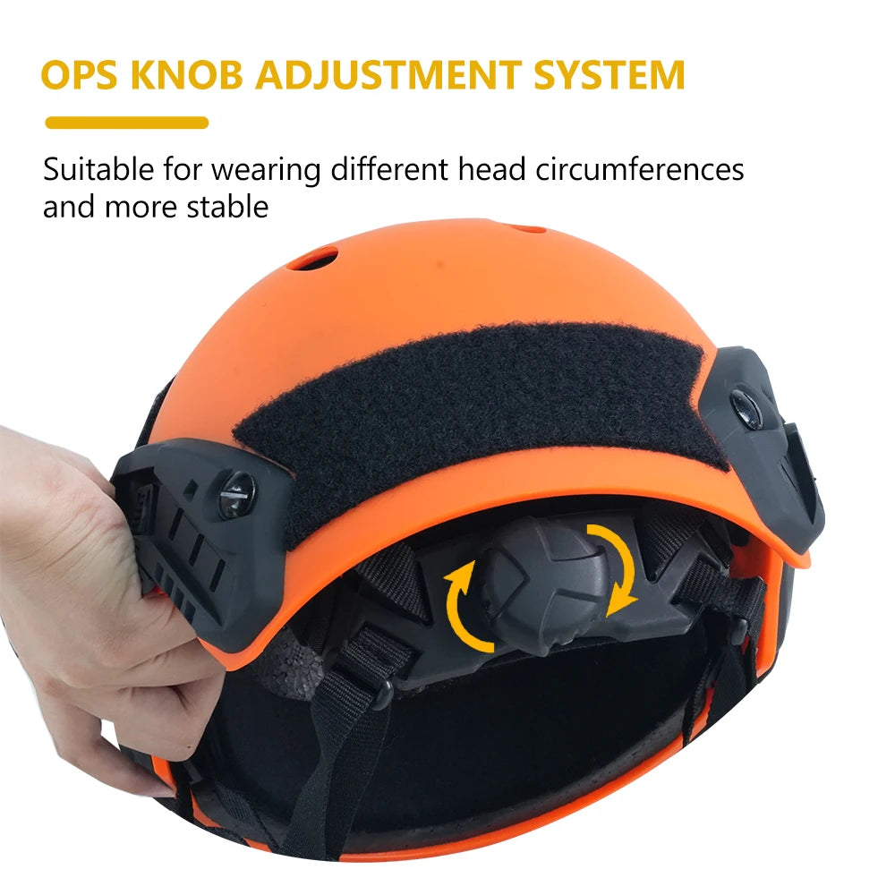 BOOIU Tactical PJ Helmet Rescue Helmet Adjustable Knob Multifunctional Safety Training Emergency Lightweight FAST Helmet Set