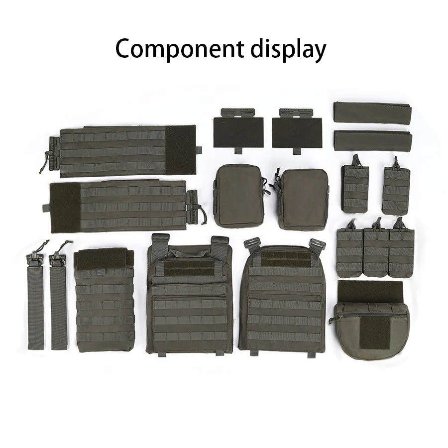 The quick release seven piece hunting vest for shoulders and waist uses tear resistant and wear-resistant materials