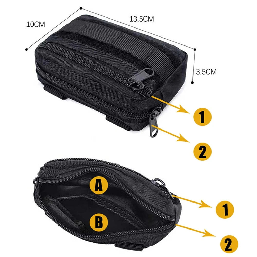 MOLLE EDC Waist Pack 1000D Nylon Tactical Medical Pouch First Aid Kit Outdoor Survival Tool Belt Bag for Camping Hunting Sports