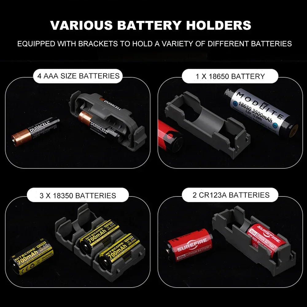 Tactical Modular Battery Case for 18350 AAA 18650 CR123 CR2032 Batteries Holder Waterproof Dustproof Box Integrate MOLLE