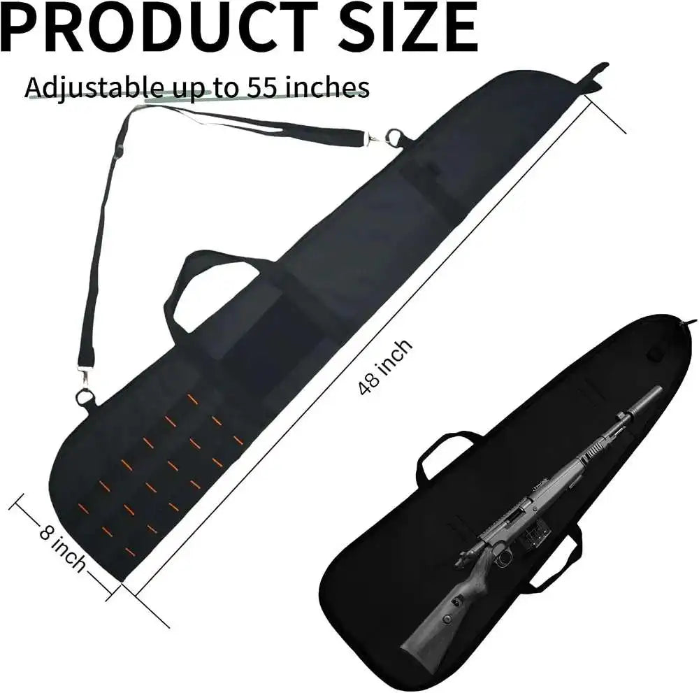 Tactical Rifle Case 130x22cm 600D Oxford Shockproof Gun Bag Outdoor Hunting Fishing Shoulder Crossbody Bag Multi-purpose Storage