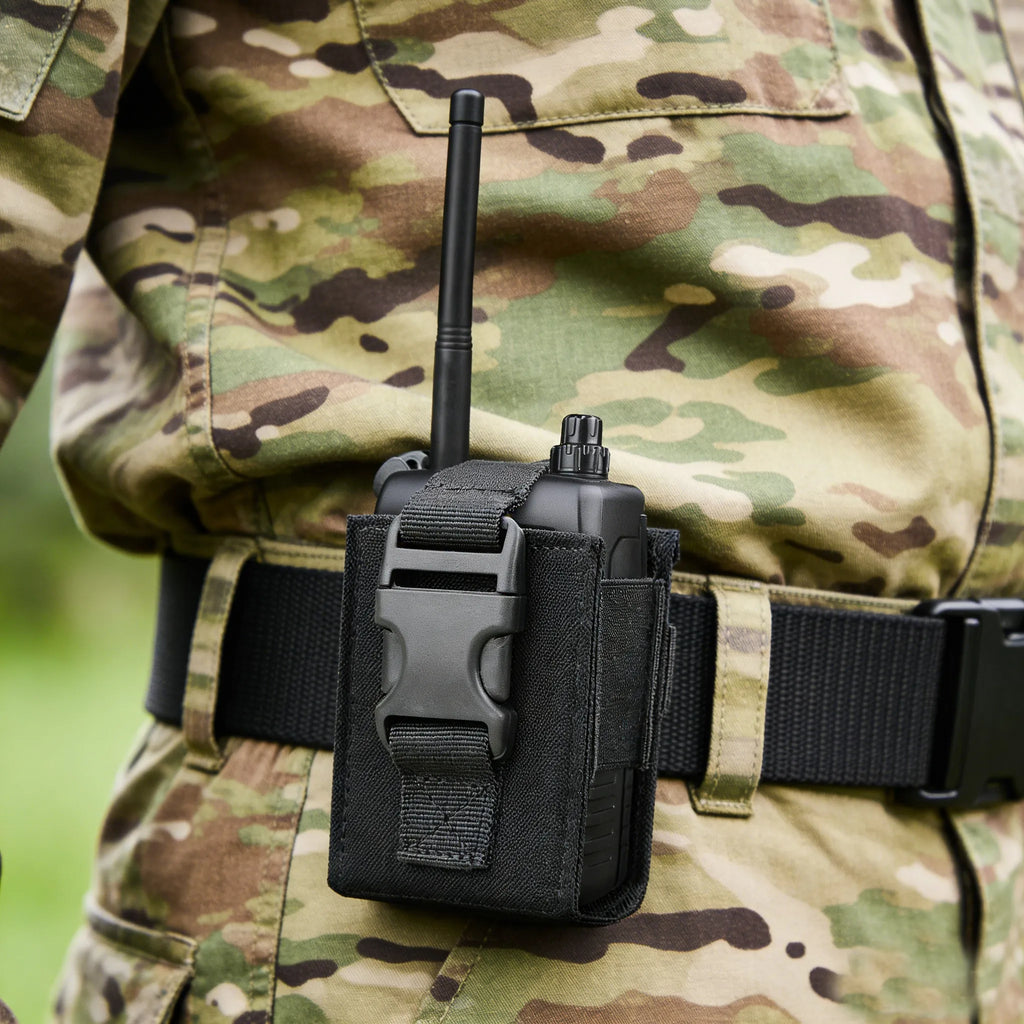 New Tactical Radio Pouch Hunting Walkie Talkie Holder Interphone Hanging Bag Molle Nylon Magazine Pocket Hiking Accessories