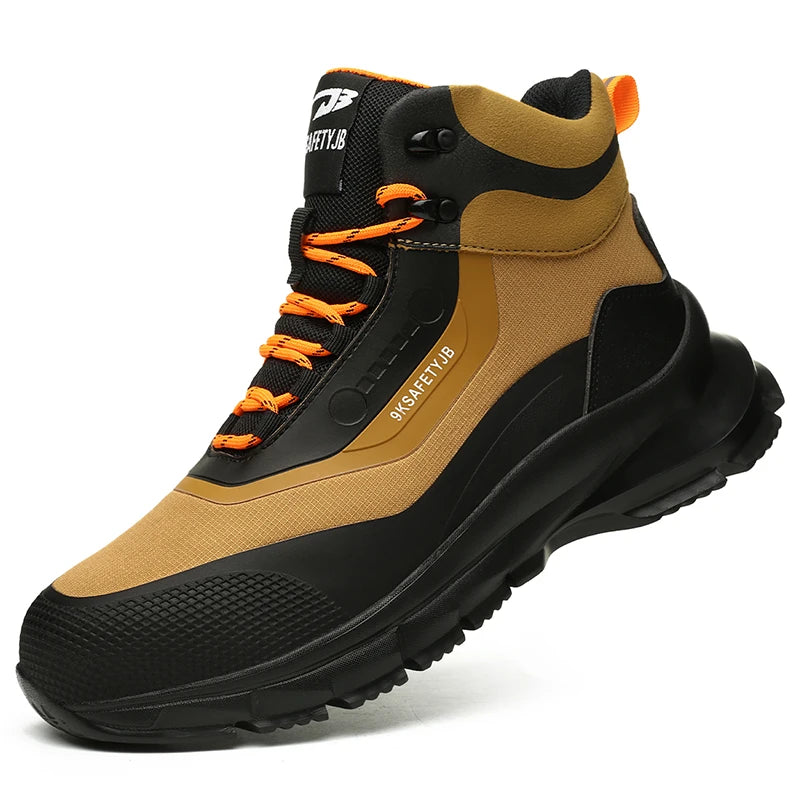 Outdoors Indestructible Shoes Work Boots Steel Toe shoes Men Safety boots Anti-smash Anti puncture Industrial Shoes Non-slip