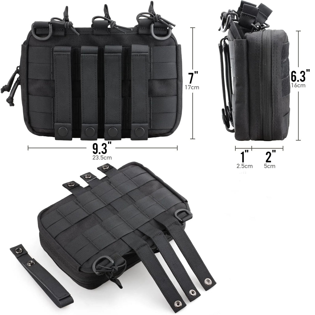 Tactical Mag Admin Pouch, Molle Utility Tool Pouch Medical EMT Organizer with Triple Stacker Magazine Holder for M4 M16