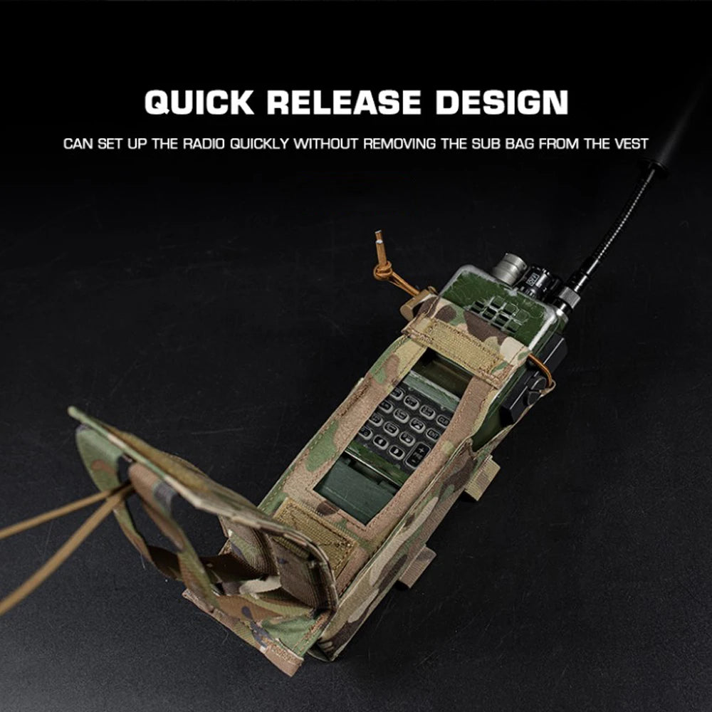 Radio Pouch Walkie-Talkie Bag PRC 152 Drop-down Radios Outdoor Tool MOLLE Belt Pouches for Hunting Vest Plate Carrier