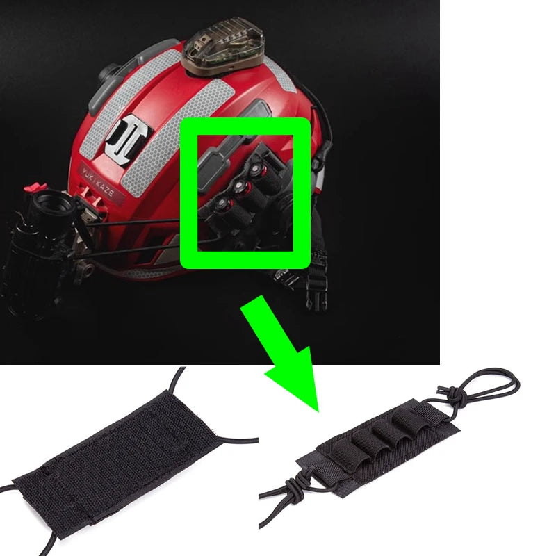 Tactical Helmet Battery Holder Night Vision Fixed Safety Elastic Storage Rope Helmet Battery Pouch for CR123A
