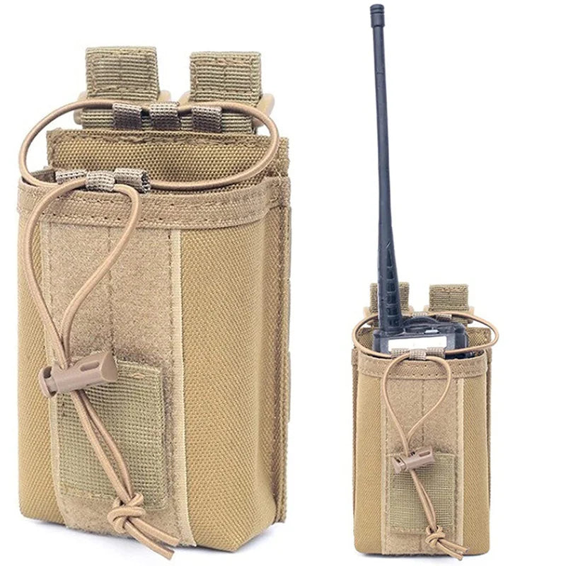 Tactical Molle Radio Holder Portable Walkie Talkie Pouch Case Radios Holster Bag for Two Ways Walkie Talkies Hunting Equipment