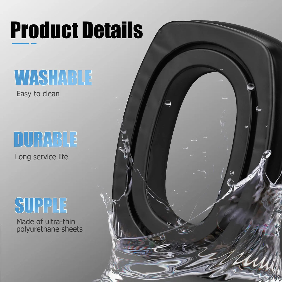 Gel Replacement Ear Pads for 3M Peltor/Howard Leight/Wk Hearing Protection Headset Anti-noise Shooting Earmuff