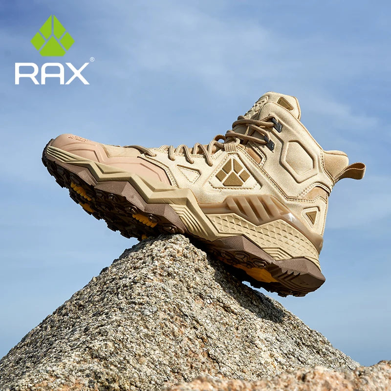 RAX Hiking Boots Men Waterproof Winter Snow Boots  Lightweight Trekking Shoes Warm Outdoor Sneakers Mountain Boots Men