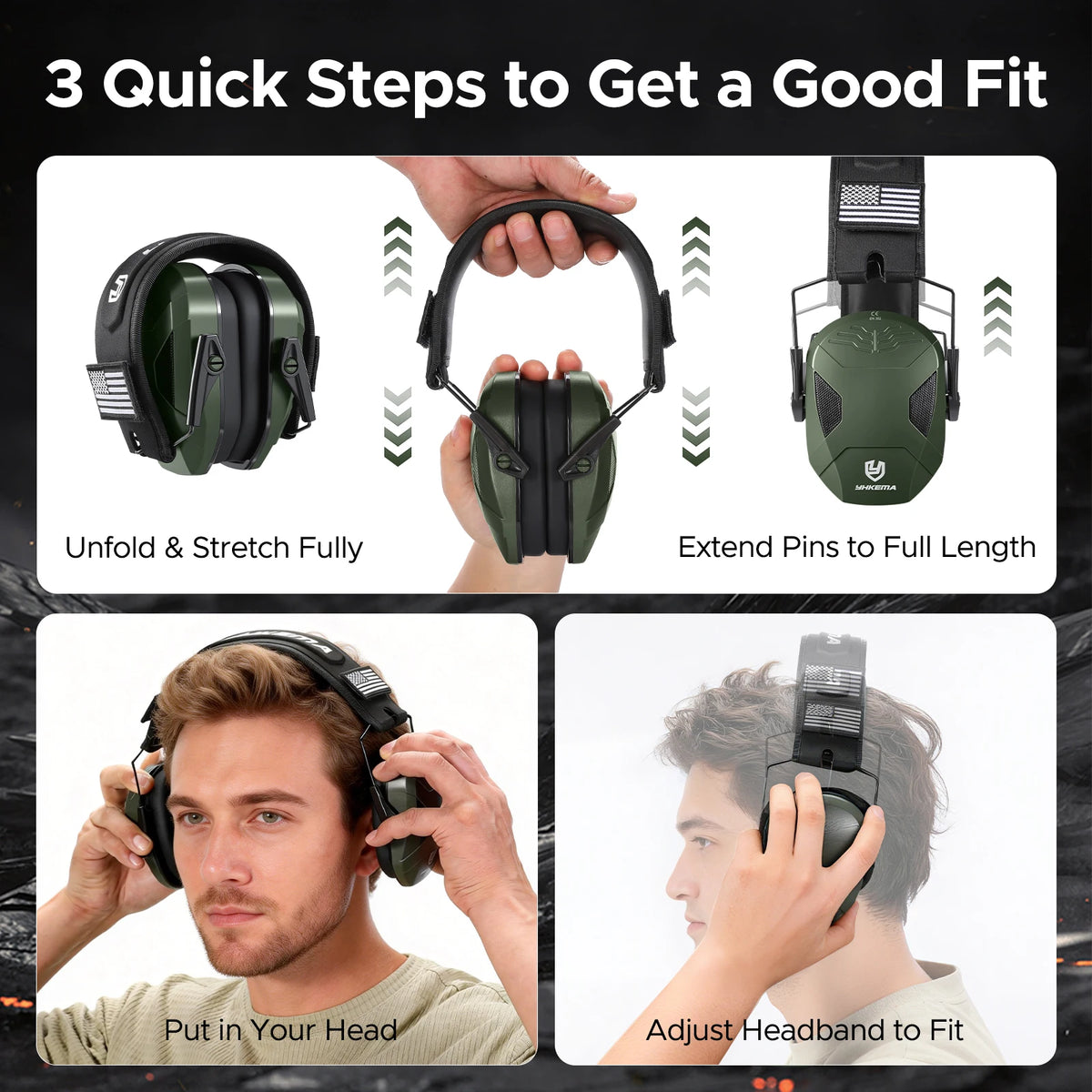 Ear Protection Safety Earmuffs for Shooting, NRR 27dB Noise Reduction Slim Passive Hearing Protector with Low-Profile Earcups