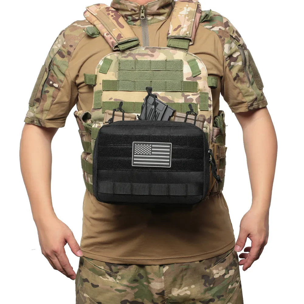 Tactical Mag Admin Pouch Molle Utility Tool Pouch Medical EMT Organizer Triple Stacker Magazine Holder for M4 M16