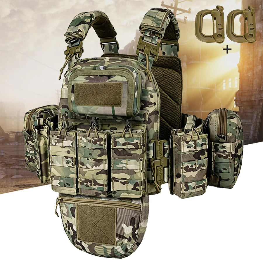 Outdoor hunting vest with 2 water bags, multiple specifications, detachable, and includes training and exploration equipment