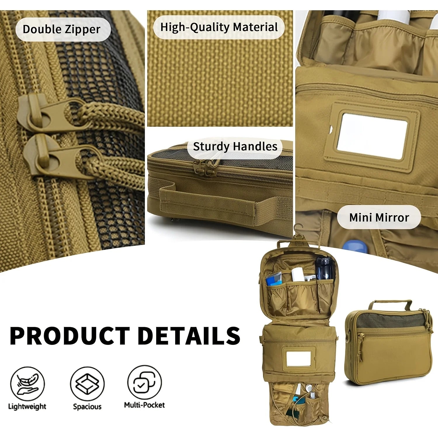 Tactical Outdoor Bag Oxford Fabric, Multi-purpose Storage Bag Large-capacity Equipment Storage Bag for Fishing Toiletry Travel