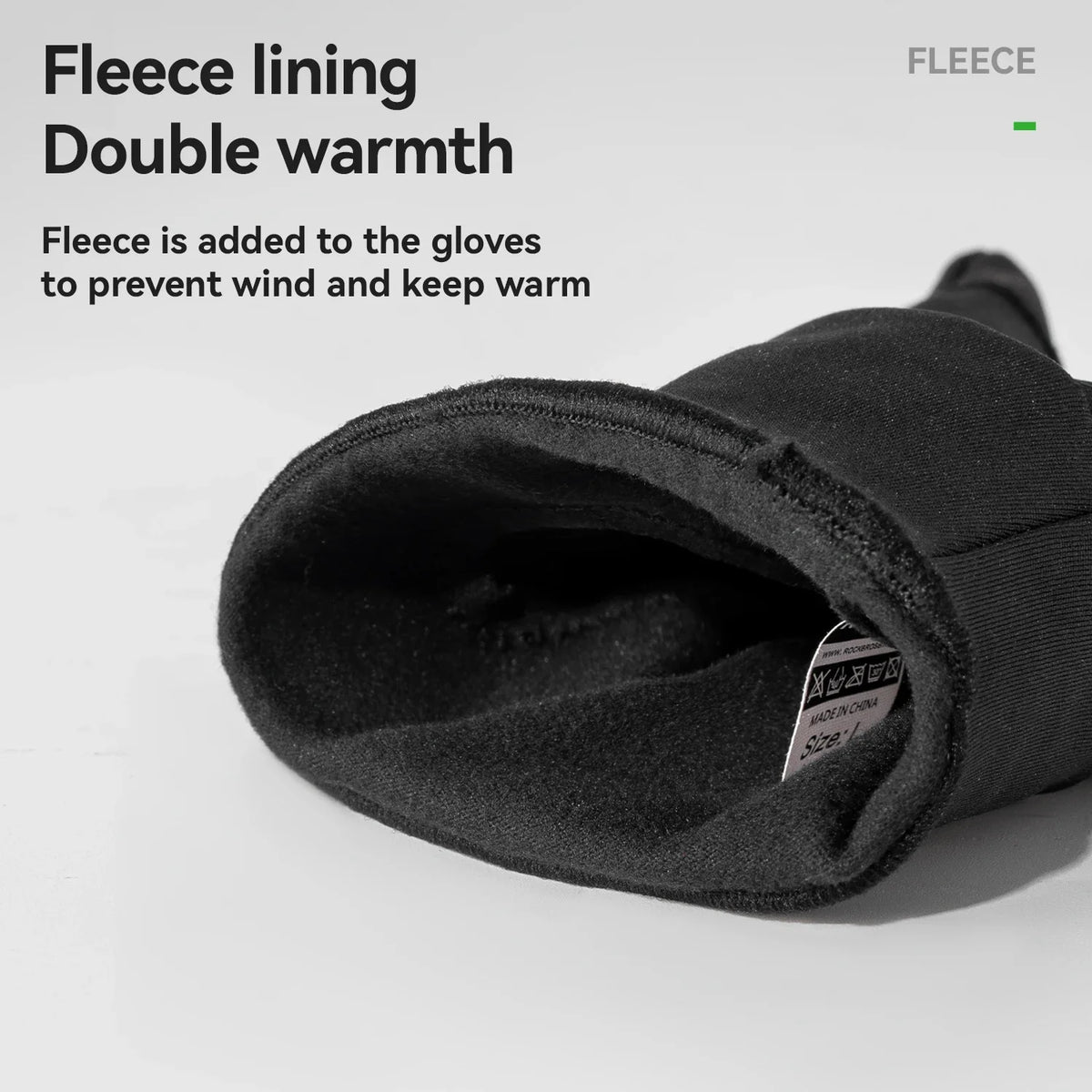 ROCKBROS Cycling Glove Spring Autumn Bike Pair Non-slip Long Finger Style Fleece Lining Warmer Option Windproof Riding Design