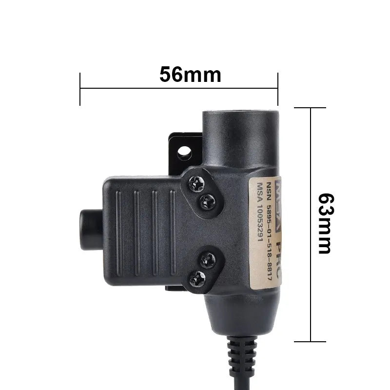 WADSN U94 PTT Airsoft Tactical Headset Accessories for Earmor Comtac Headphone Outdoor Earphone for Baofeng Kenwood Motorola ICO