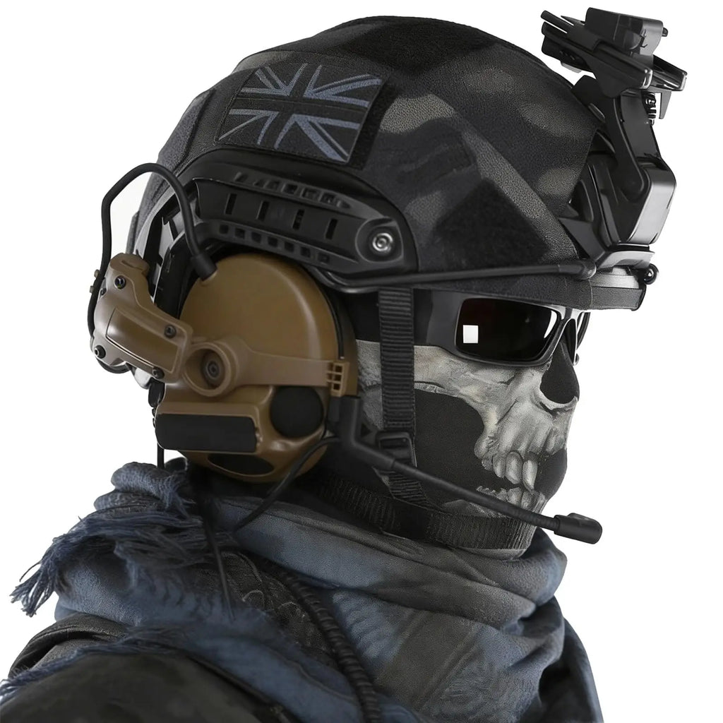 Tactical Helmet Set Airsoft Fast Protection Helmet 7-in-1 Set with Headphones PVS-14 NVG Bracket Glasses for Outdoor CS Cosplay