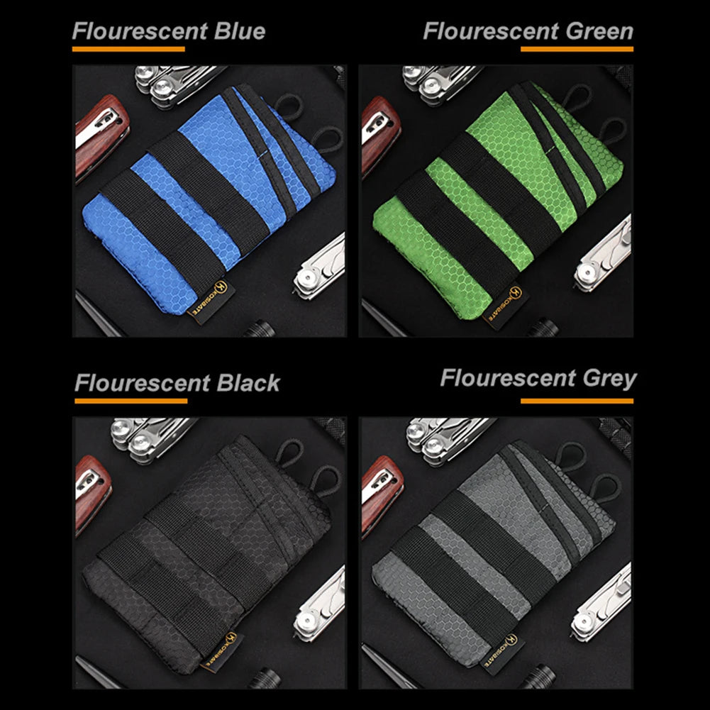 Portable EDC Tool Bag Oxford Lightweight Mini EDC Pouch Sundries Bag Foldable Wear Resistant Organizer for Camping Hiking Sports