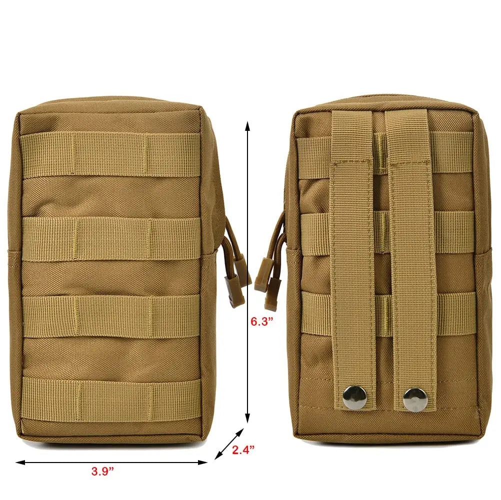 Outdoor Tactical Molle Waist Bag 600D Oxford Khaki Storage Fanny Pack for Hunting Backpack Tactical Vest Attachment