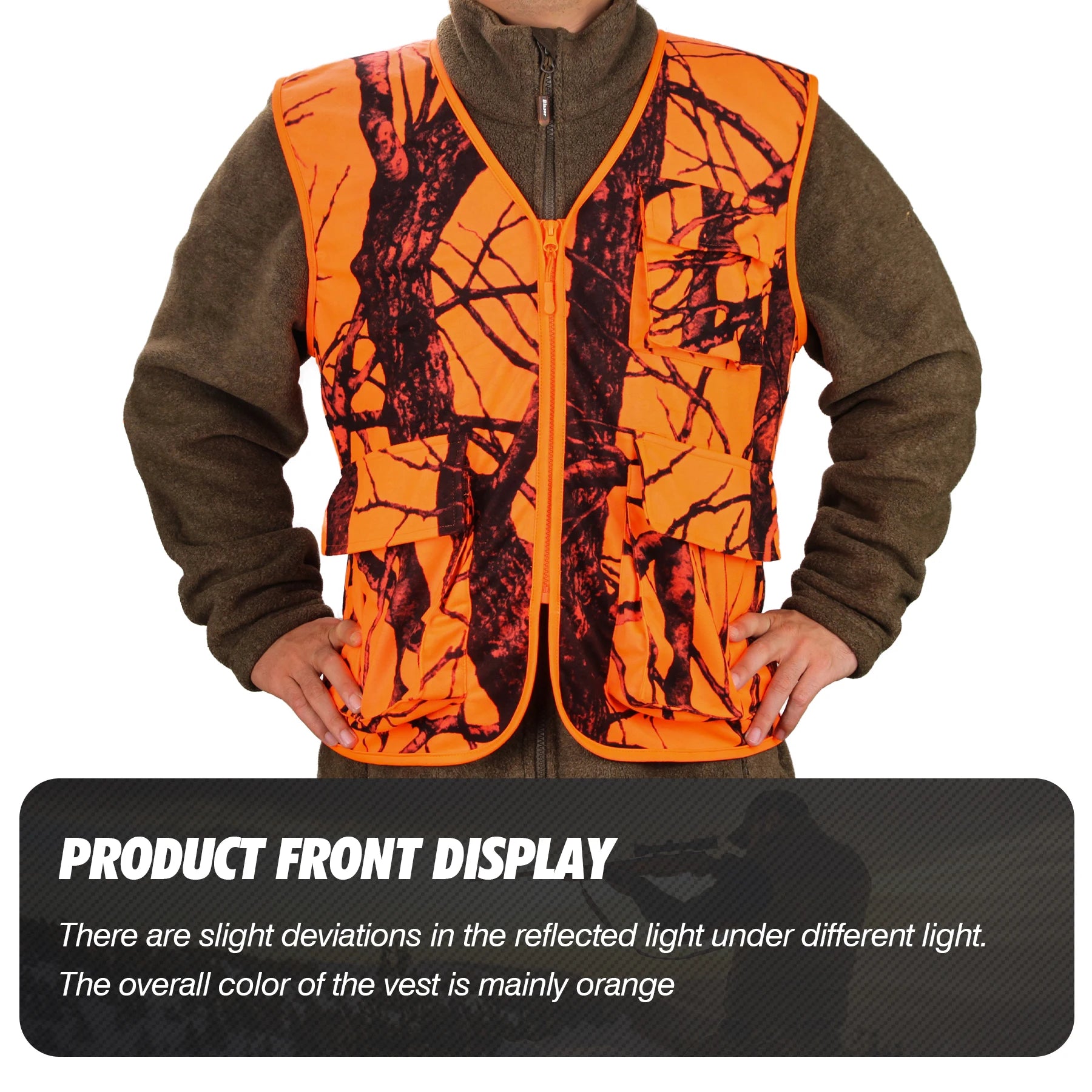 GUGULUZA Summer V-neck Men Utility Vest Orange Safety Vest Outdoor Sleeveless Hunting Fishing Vest Male Casual Sportswear M-4XL