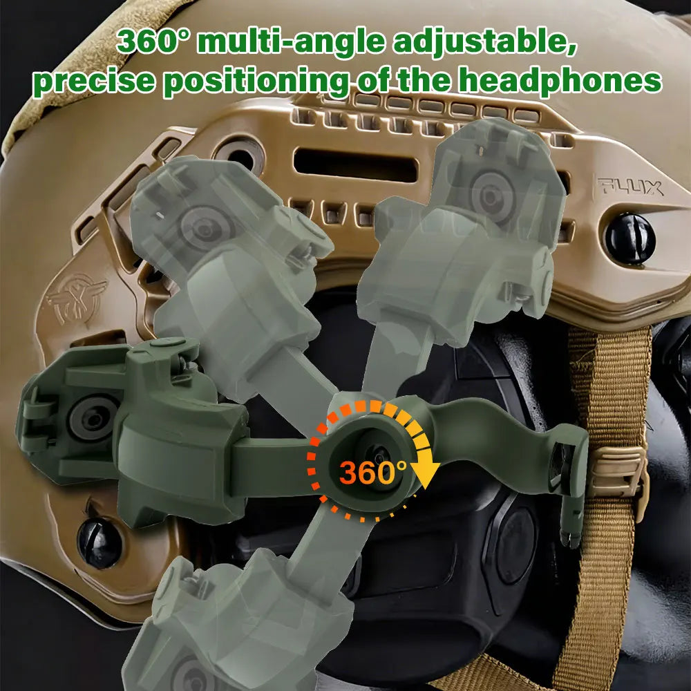 Tactical Headset Holder Fast Helmet Rail Mount Adapter Multi-Angle Rotation Pickup Headphone Bracket OPS CORE ARC/Wendy