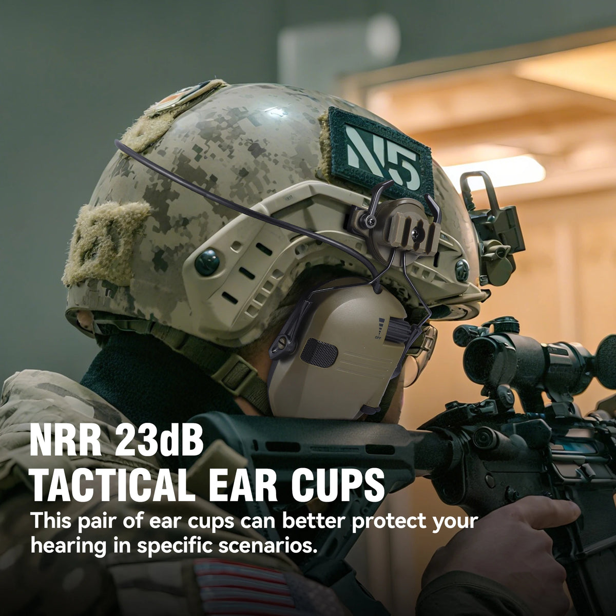 New Generation WK Helmet VersionTactical Electronic Shooting Earmuff Anti-noise Headphone NRR23dB