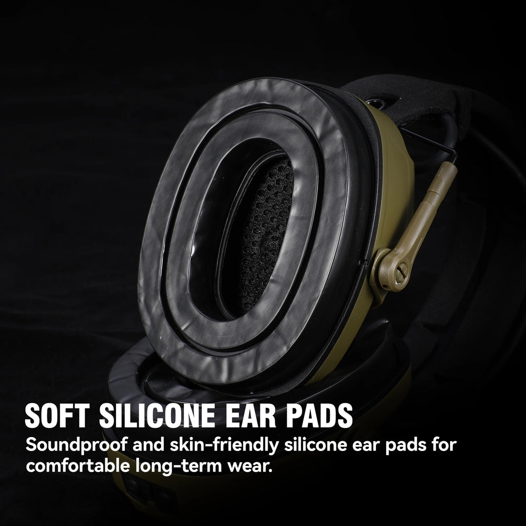 Tactical AMP Headset with OPS Core ARC & Team Wendy M-LOK Adapters | 30dB Noise Reduction, Soft Silicone Ear Pads, AAA Battery P