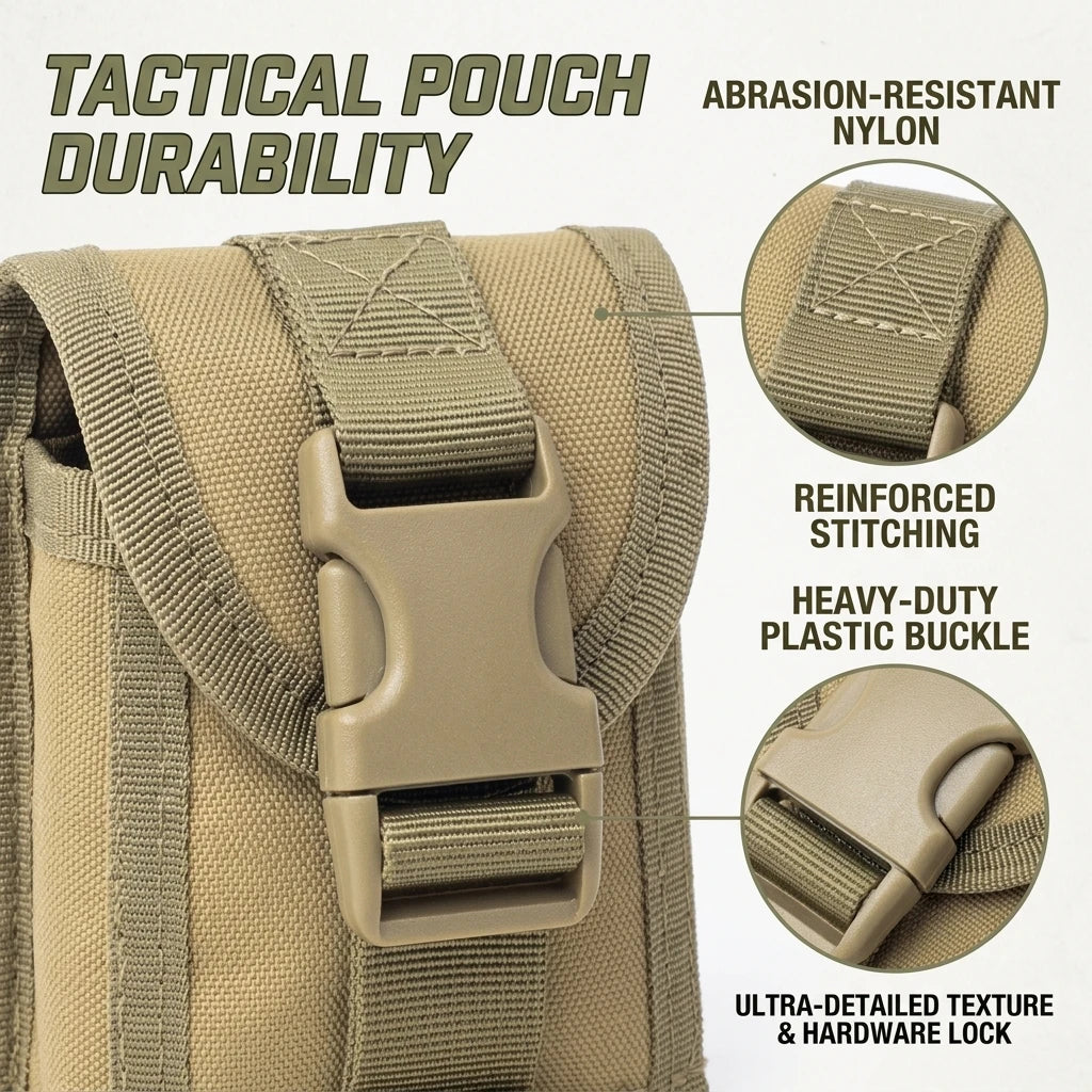 MOLLE EDC Cigarette Pouch Tactical Utility Pouch Belt Waist Bag for Daily Use and Outdoor Hiking Hunting Fishing