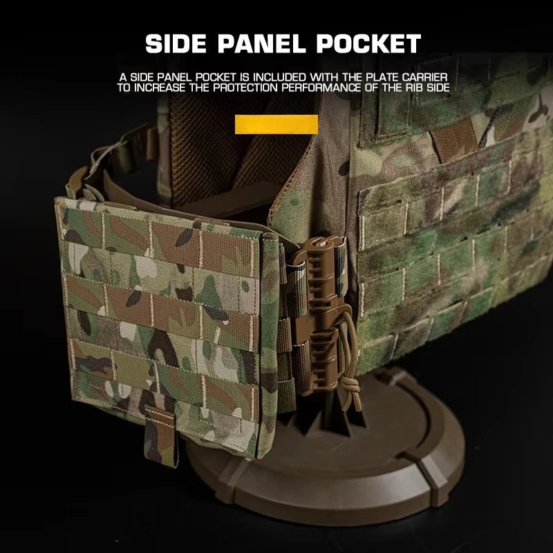 Full-Size Tactical Plate Carrier Vest Hunting Lightweight Mesh Comfort Body Armor MOLLE Quick Release Airsoft Combat Gear