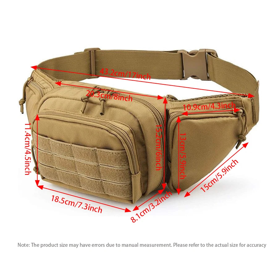 Outdoor multifunctional waist bag, large capacity, lightweight, running sports crossbody bag