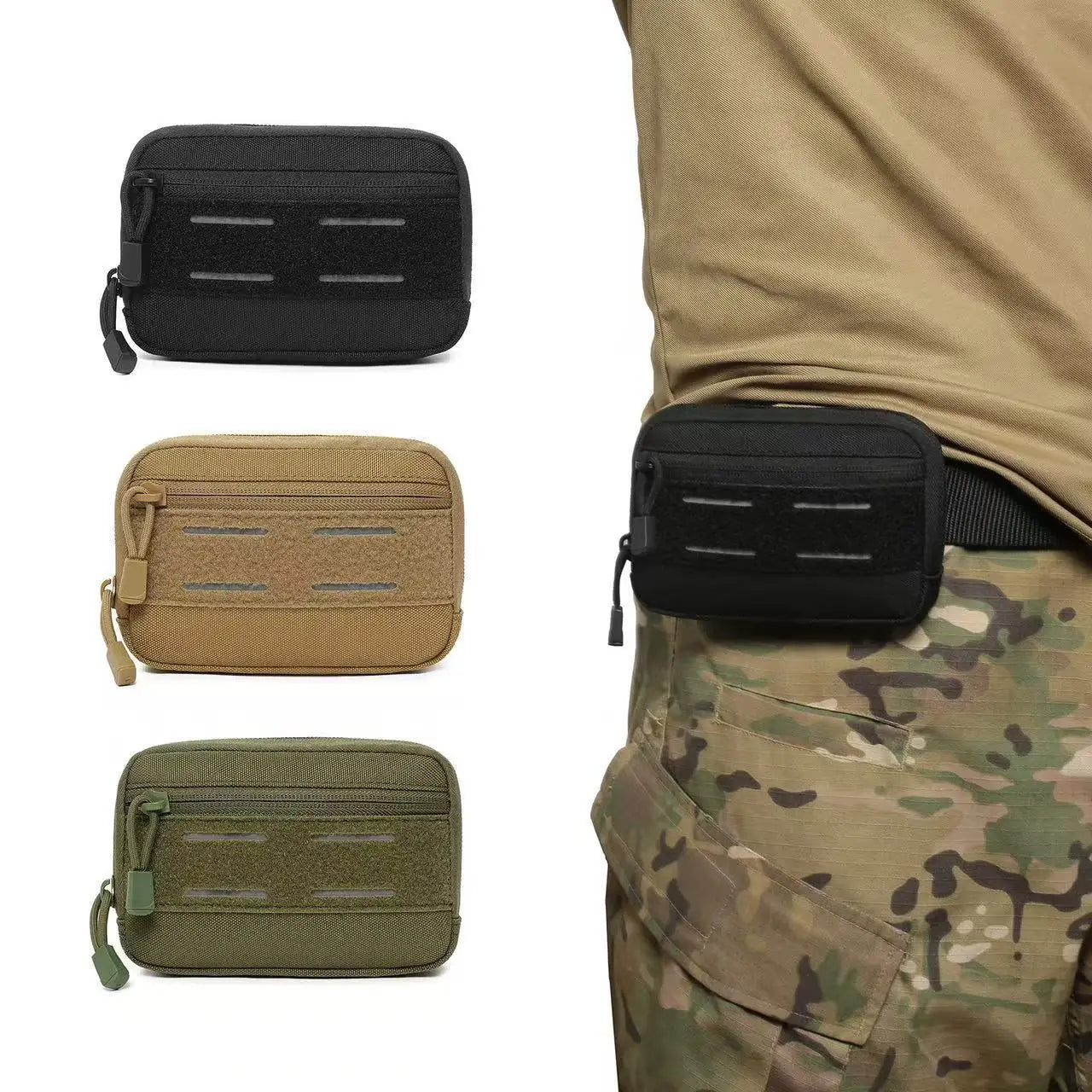 Tactical Molle Admin Pouch Outdoor EDC Tool Bag Waist Fanny Pack Outdoor Sports Hunting Accessory Bag Medical Pouch for Camping