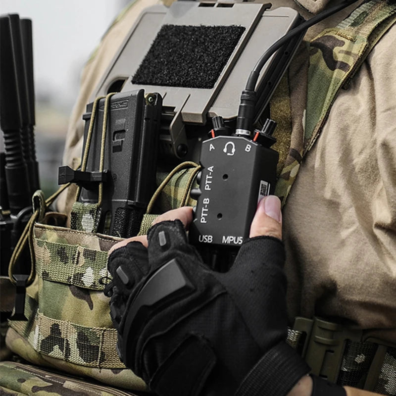 New Tactical MPU5 Standard Metal Dual PTT Single and Dual-Channel Function CNC Metal Radio PTT for AMP Headset C3 Headset