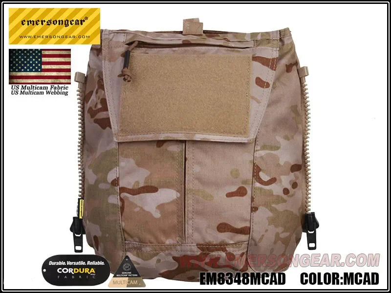 Emersongear Tactical Pouch Zip-ON Panel Plate Carrier Back Pack Shoulder Bag For AVS JPC 2.0 CPC Vest