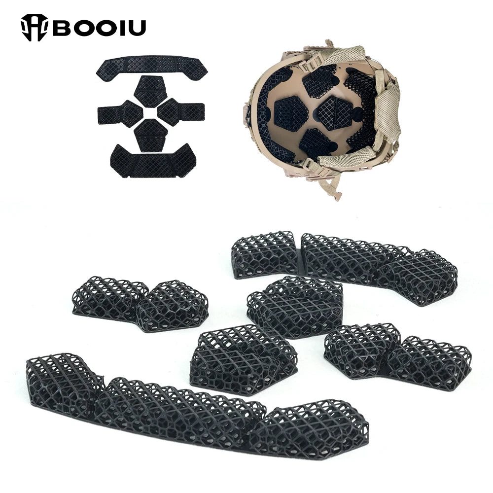 BOOIU 3D Lattice Helmet Pad Polymer Rubber Cushion Fit 52-62cm Head For Helmet Mod Outdoor Sports