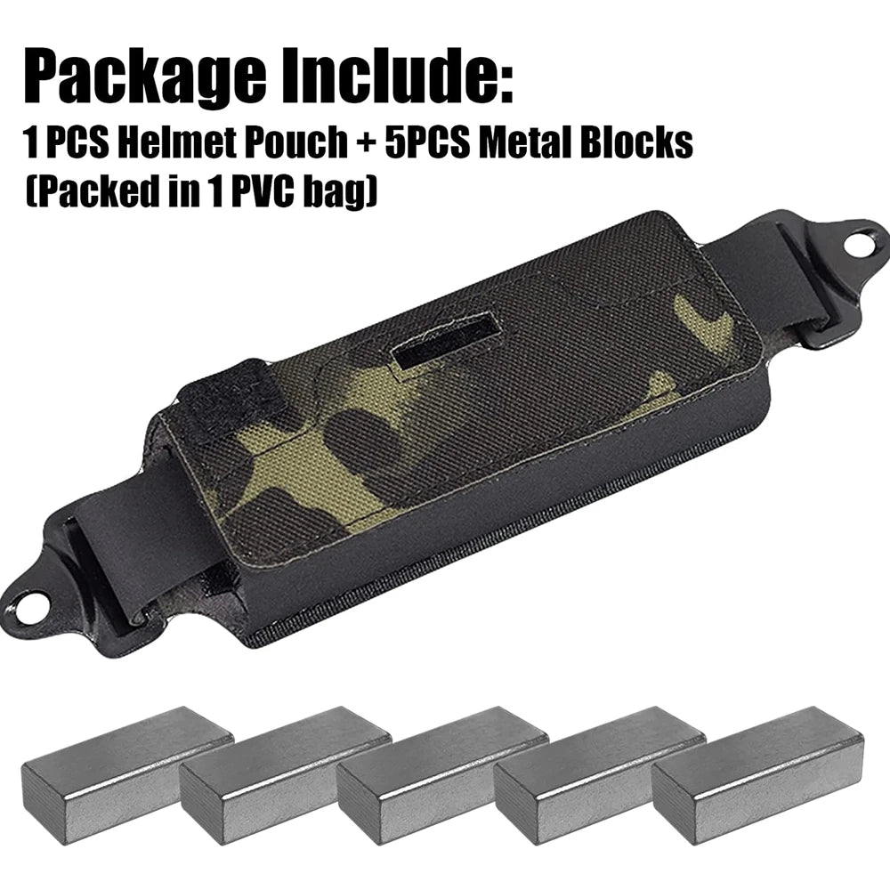 Airsoft Tactical Helmet Counterweight NVG Counterweight Pouch with 5 Counter Blocks for OPS Core Fast BJ PJ MH Helmet Accessory