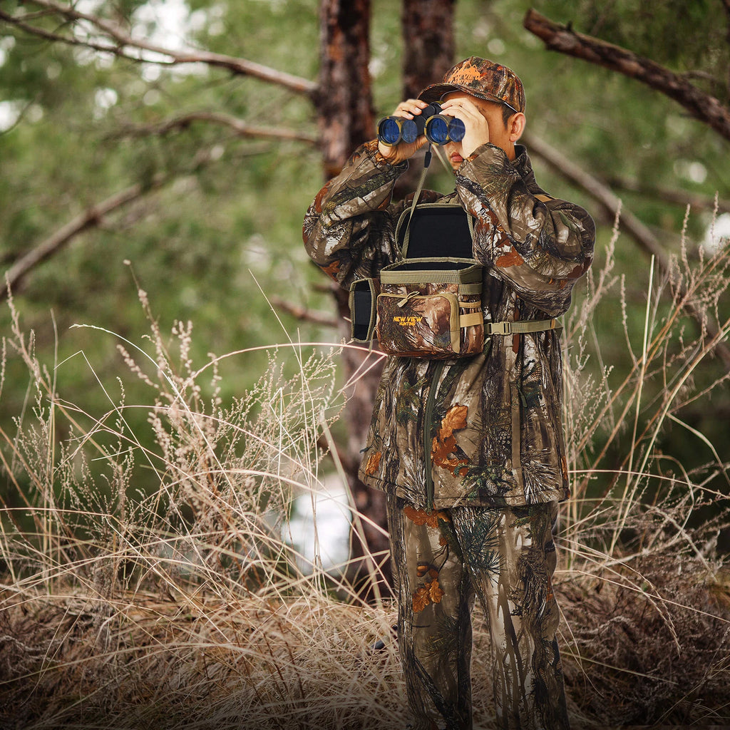 NEW VIEW Bino Packs for Hunting, Binocular Straps Harness Chest Pack with Detachable Rangefinder Pouch（Large Size）